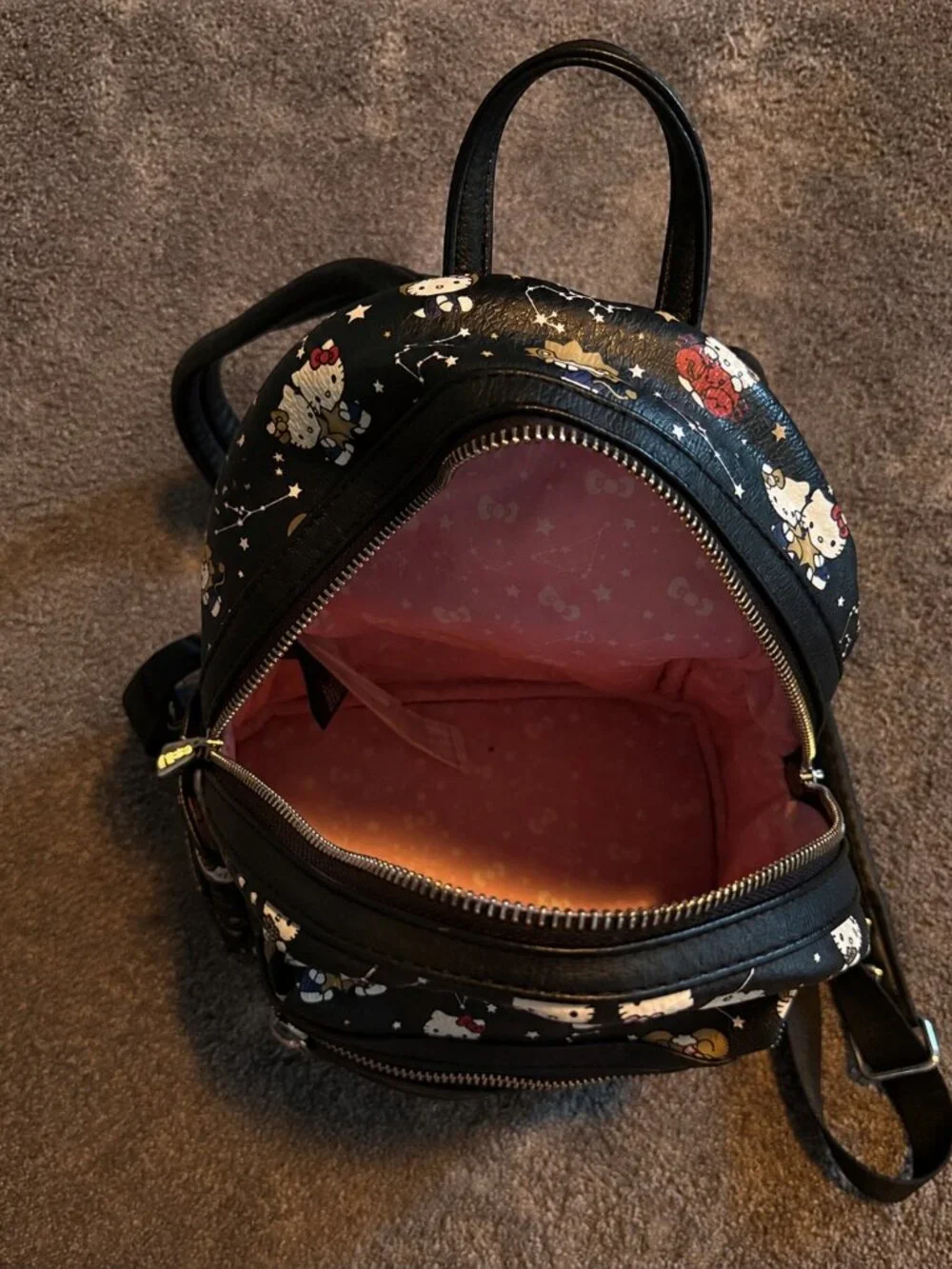 Loungefly Hello Kitty Zodiac Astrology Mini Backpack Sanrio Black Bag